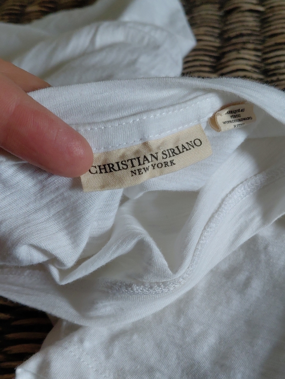 Christian Siriano White Short-Sleeve Pocket Tee - Picture 3 of 10